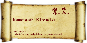 Nemecsek Klaudia névjegykártya
